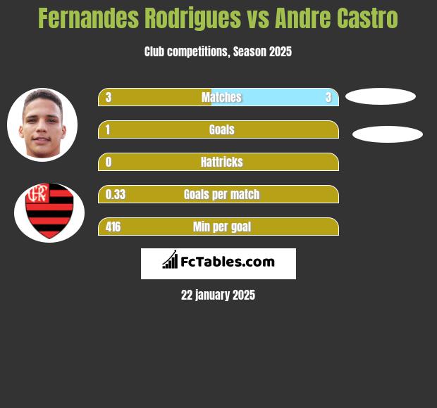 Fernandes Rodrigues vs Andre Castro h2h player stats