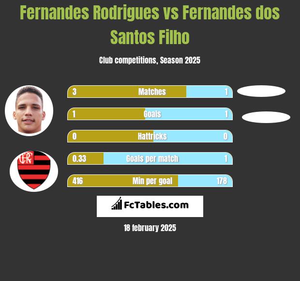 Fernandes Rodrigues vs Fernandes dos Santos Filho h2h player stats