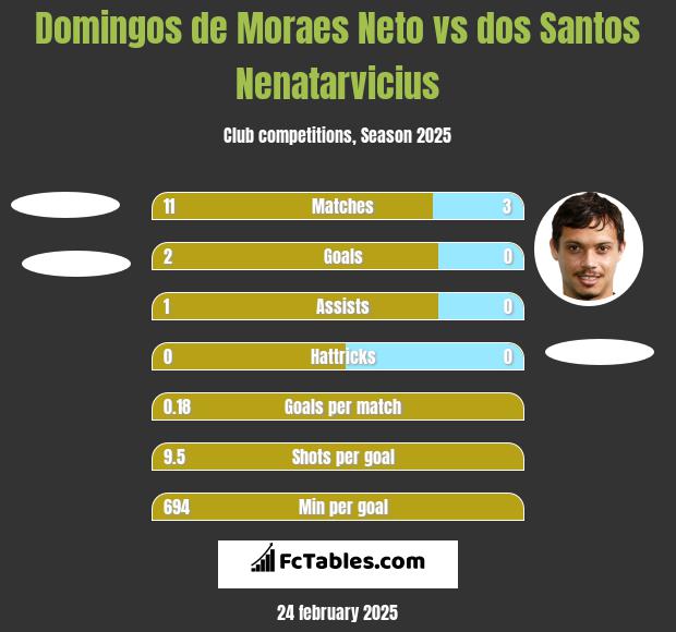 Domingos de Moraes Neto vs dos Santos Nenatarvicius h2h player stats