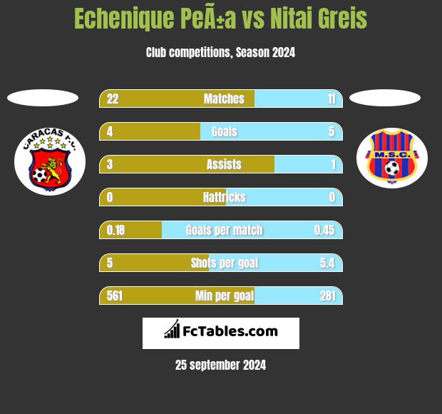 Echenique PeÃ±a vs Nitai Greis h2h player stats