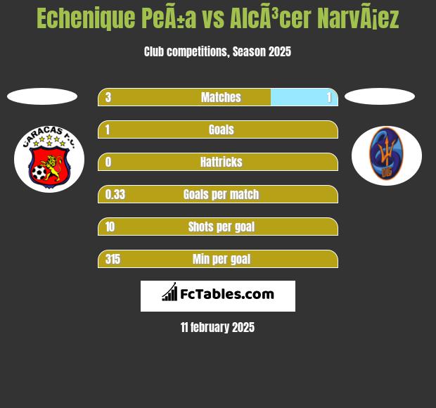 Echenique PeÃ±a vs AlcÃ³cer NarvÃ¡ez h2h player stats