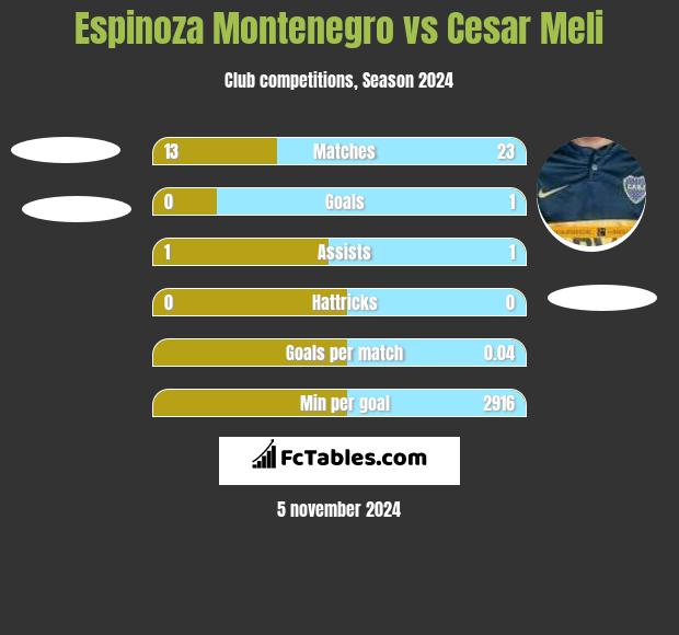 Espinoza Montenegro vs Cesar Meli h2h player stats