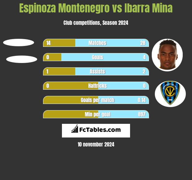 Espinoza Montenegro vs Ibarra Mina h2h player stats