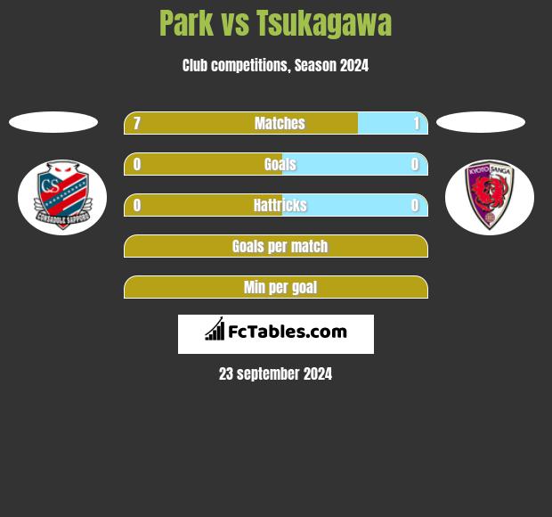 Park vs Tsukagawa h2h player stats