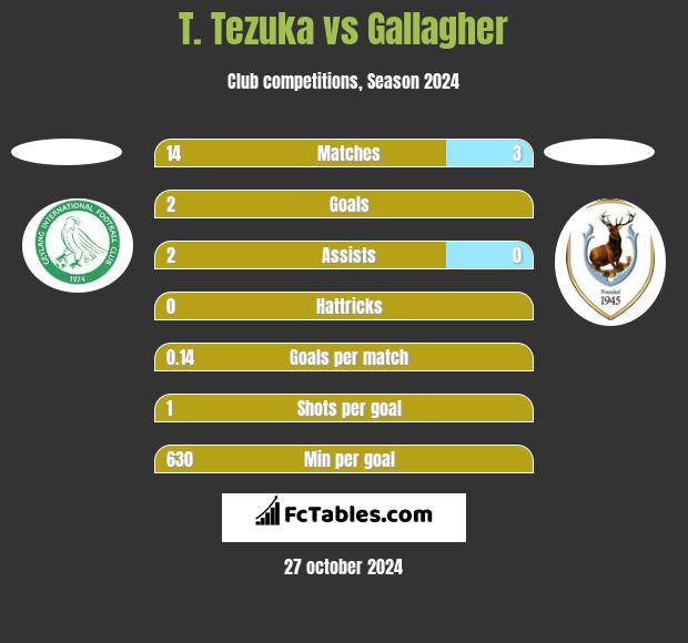 T. Tezuka vs Gallagher h2h player stats