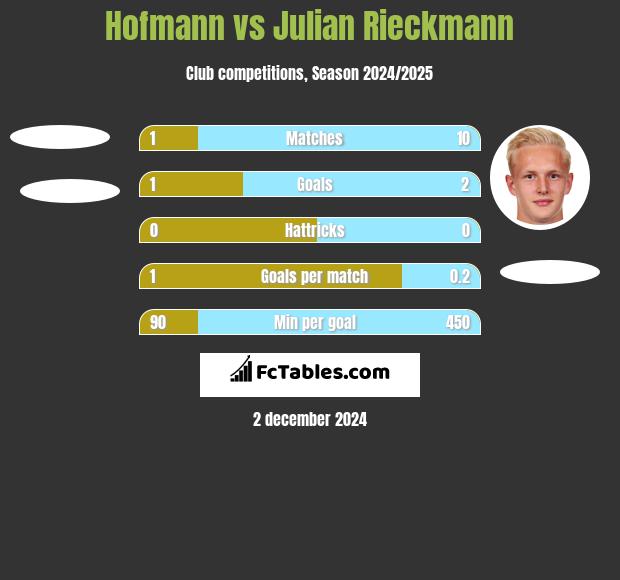 Hofmann vs Julian Rieckmann h2h player stats