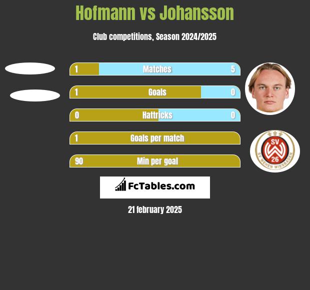 Hofmann vs Johansson h2h player stats