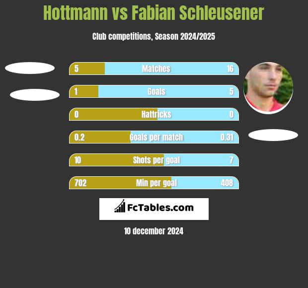 Hottmann vs Fabian Schleusener h2h player stats