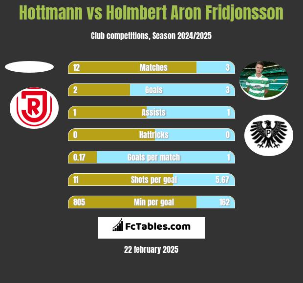 Hottmann vs Holmbert Aron Fridjonsson h2h player stats