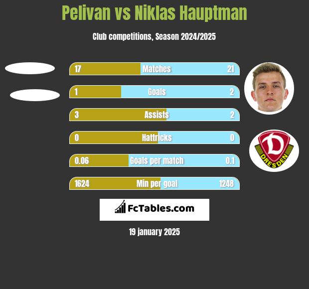 Pelivan vs Niklas Hauptman h2h player stats