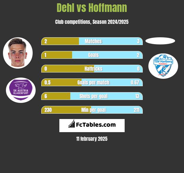 Dehl vs Hoffmann h2h player stats