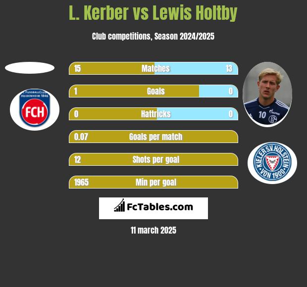 L. Kerber vs Lewis Holtby h2h player stats