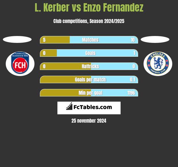 L. Kerber vs Enzo Fernandez h2h player stats