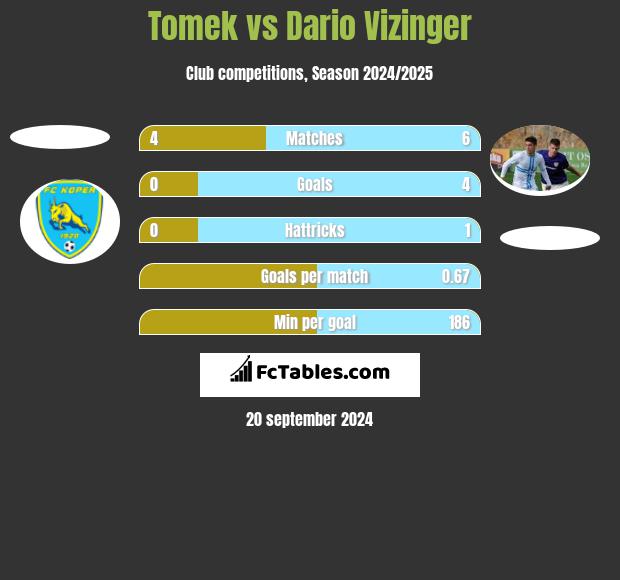 Tomek vs Dario Vizinger h2h player stats