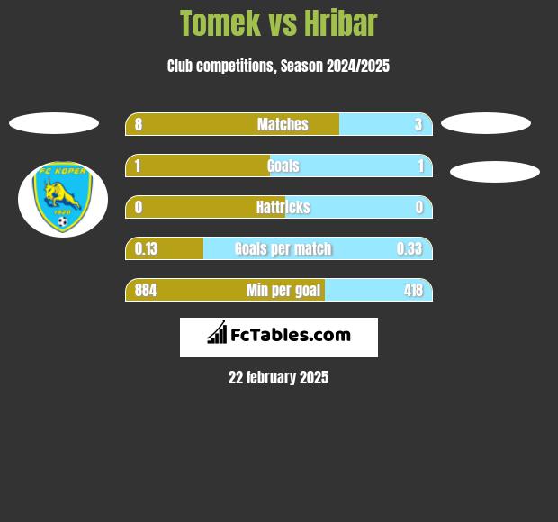 Tomek vs Hribar h2h player stats