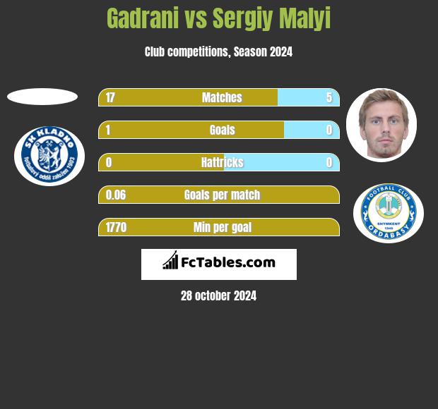 Gadrani vs Sergiy Malyi h2h player stats