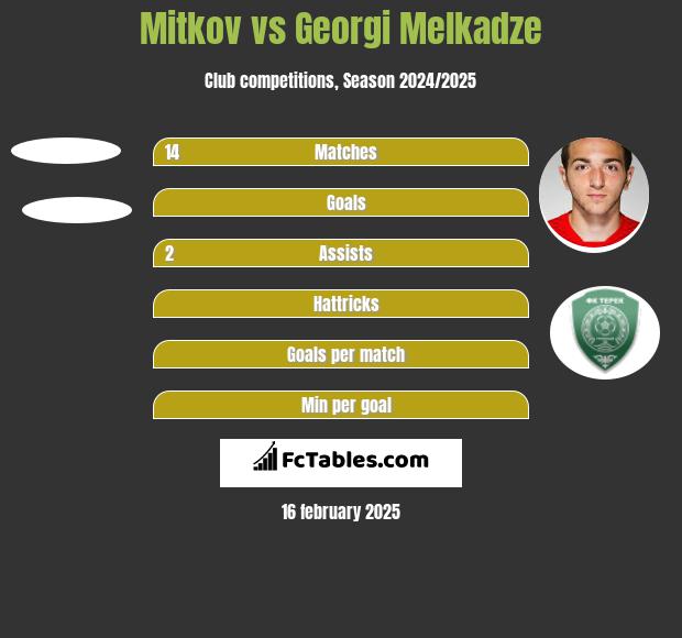 Mitkov vs Georgi Melkadze h2h player stats