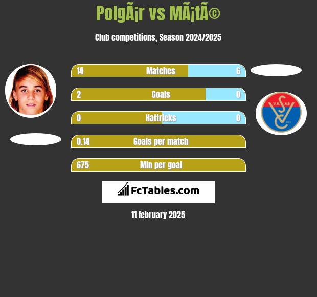 PolgÃ¡r vs MÃ¡tÃ© h2h player stats