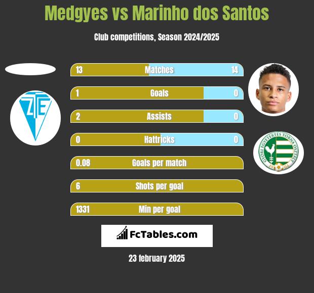 Medgyes vs Marinho dos Santos h2h player stats