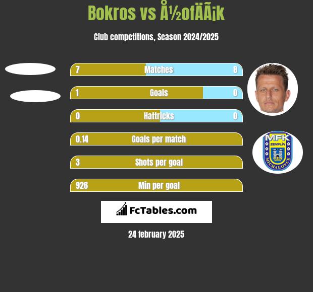 Bokros vs Å½ofÄÃ¡k h2h player stats