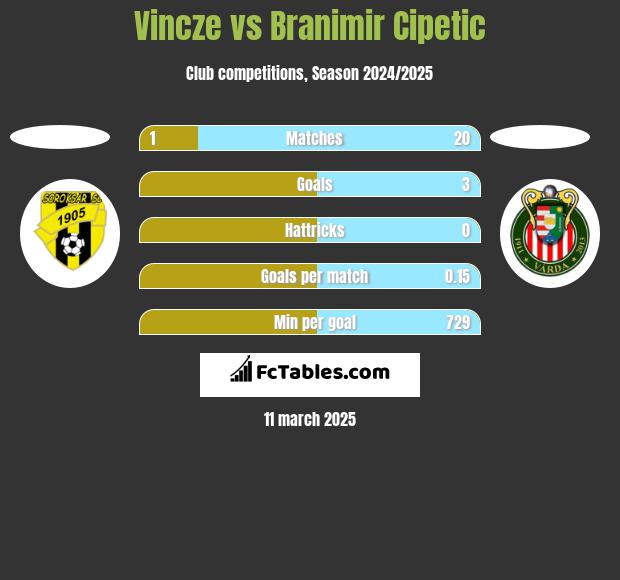 Vincze vs Branimir Cipetic h2h player stats