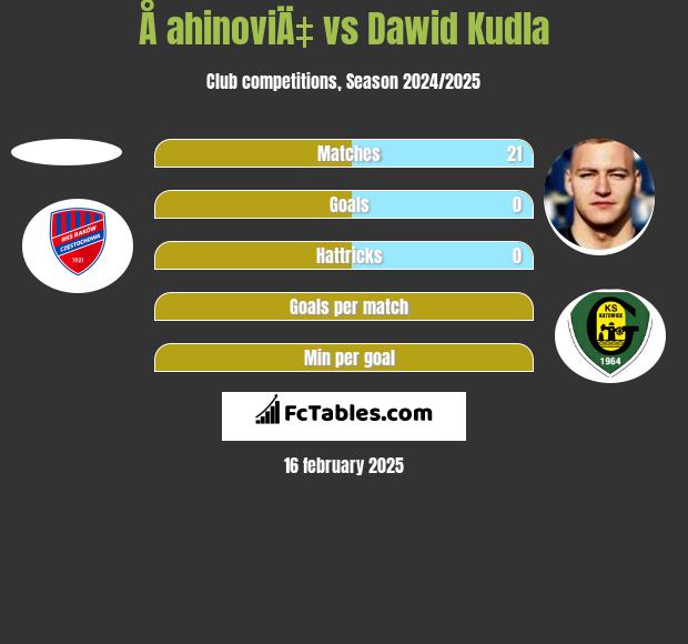 Å ahinoviÄ‡ vs Dawid Kudła h2h player stats