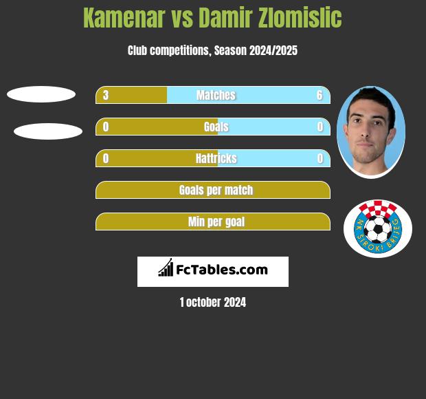 Kamenar vs Damir Zlomislic h2h player stats