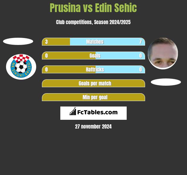 Prusina vs Edin Sehic h2h player stats