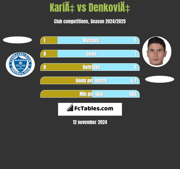 KariÄ‡ vs DenkoviÄ‡ h2h player stats