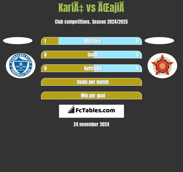 KariÄ‡ vs ÄŒajiÄ h2h player stats