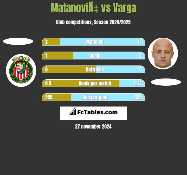 MatanoviÄ‡ vs Varga h2h player stats