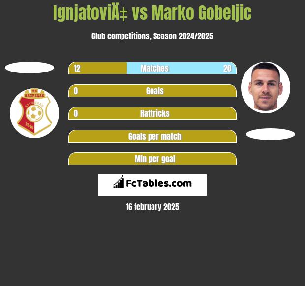 IgnjatoviÄ‡ vs Marko Gobeljic h2h player stats