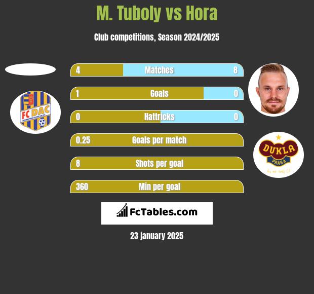 M. Tuboly vs Hora h2h player stats