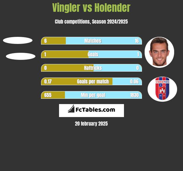 Vingler vs Holender h2h player stats