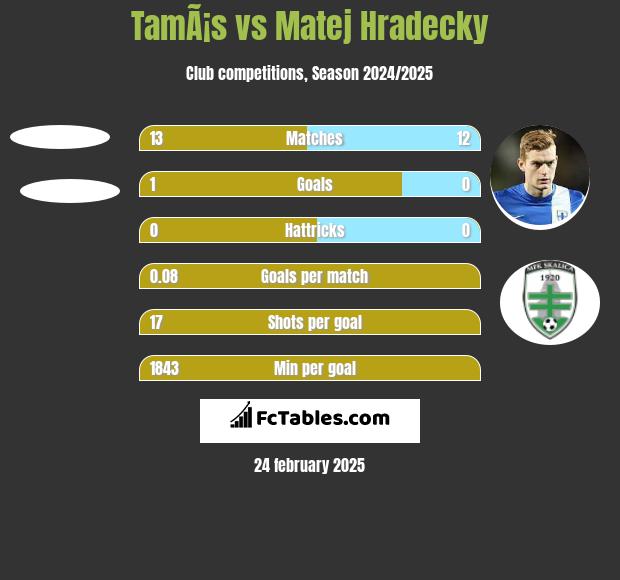 TamÃ¡s vs Matej Hradecky h2h player stats