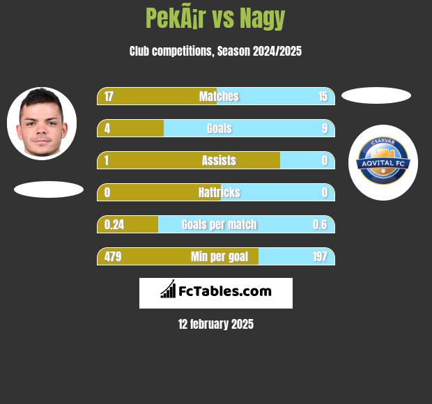 PekÃ¡r vs Nagy h2h player stats