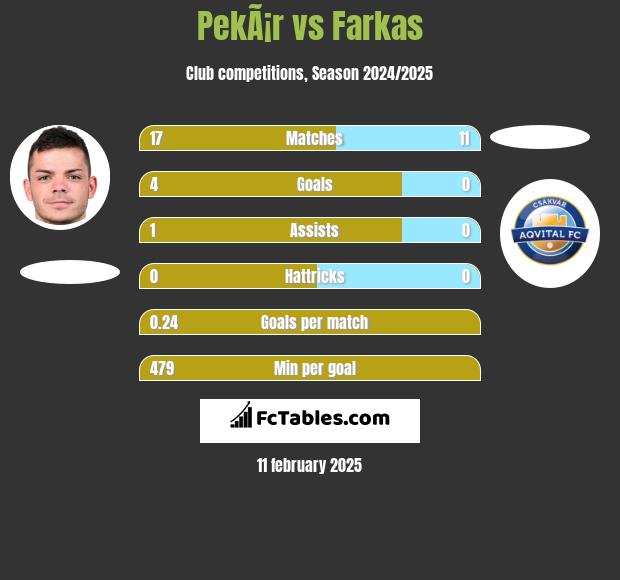 PekÃ¡r vs Farkas h2h player stats