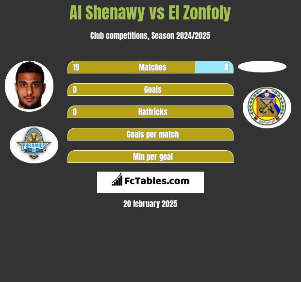 Al Shenawy vs El Zonfoly h2h player stats