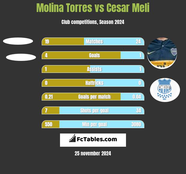 Molina Torres vs Cesar Meli h2h player stats