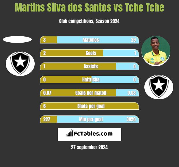 Martins Silva dos Santos vs Tche Tche h2h player stats