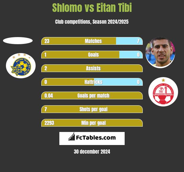 Shlomo vs Eitan Tibi h2h player stats