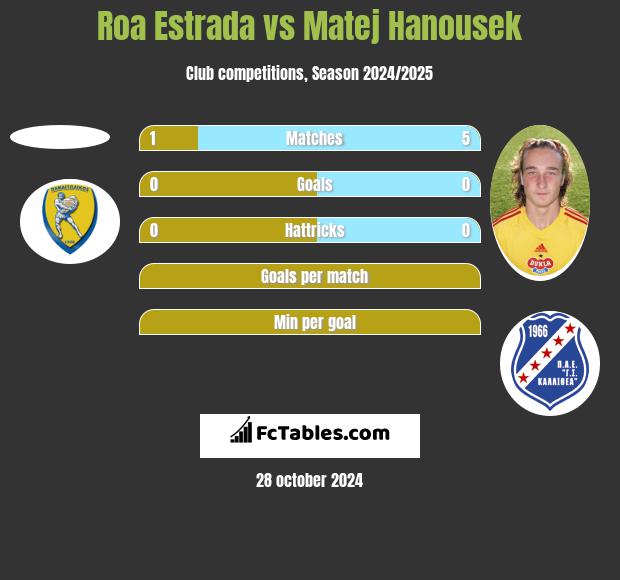 Roa Estrada vs Matej Hanousek h2h player stats