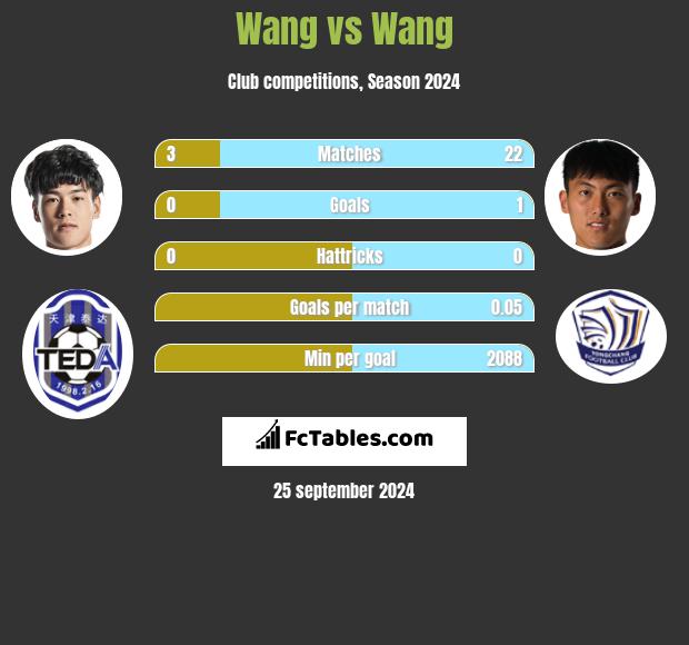 Wang vs Wang h2h player stats