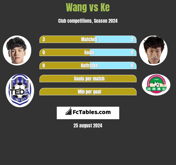 Wang vs Ke h2h player stats