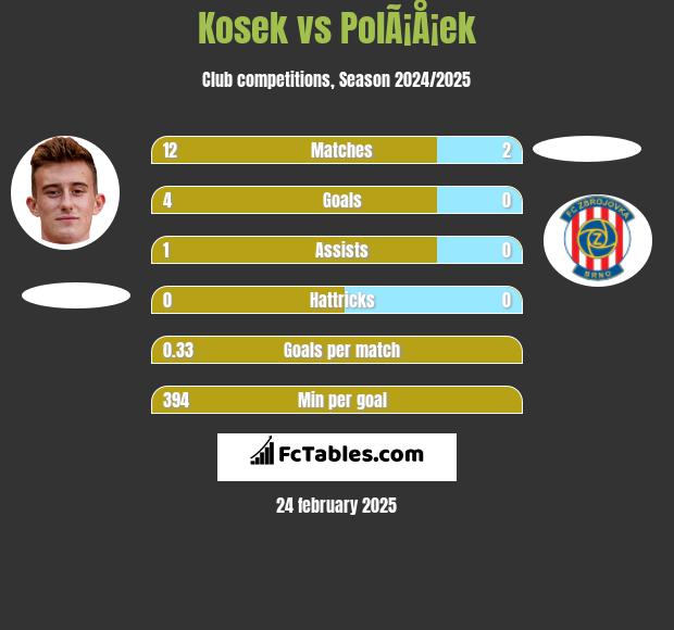 Kosek vs PolÃ¡Å¡ek h2h player stats