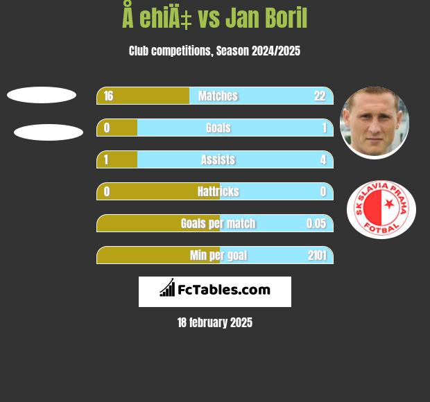 Å ehiÄ‡ vs Jan Boril h2h player stats