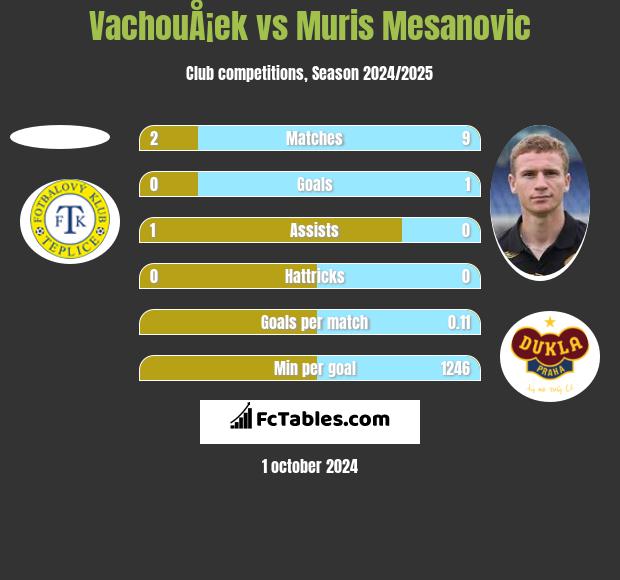 VachouÅ¡ek vs Muris Mesanovic h2h player stats