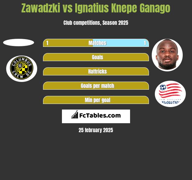 Zawadzki vs Ignatius Knepe Ganago h2h player stats