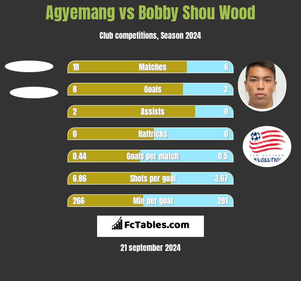 Agyemang vs Bobby Shou Wood h2h player stats