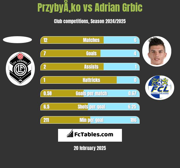 PrzybyÅ‚ko vs Adrian Grbic h2h player stats